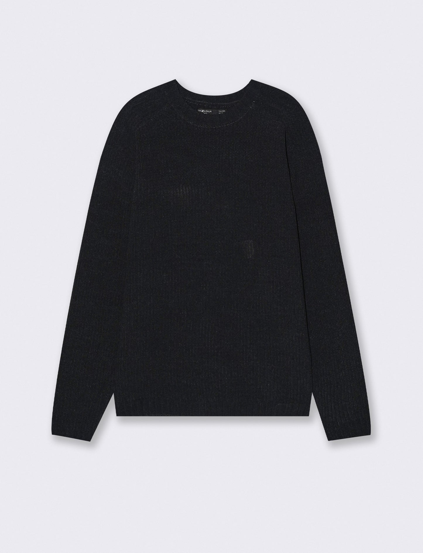 MAGLIA GIROCOLLO IN  CINIGLIA A COSTE - Nero