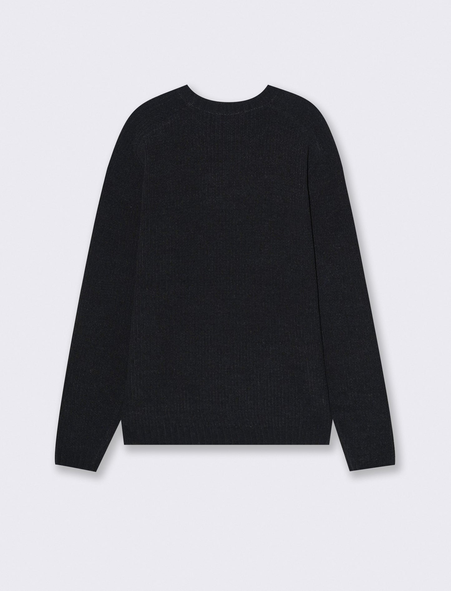 MAGLIA GIROCOLLO IN  CINIGLIA A COSTE - Nero