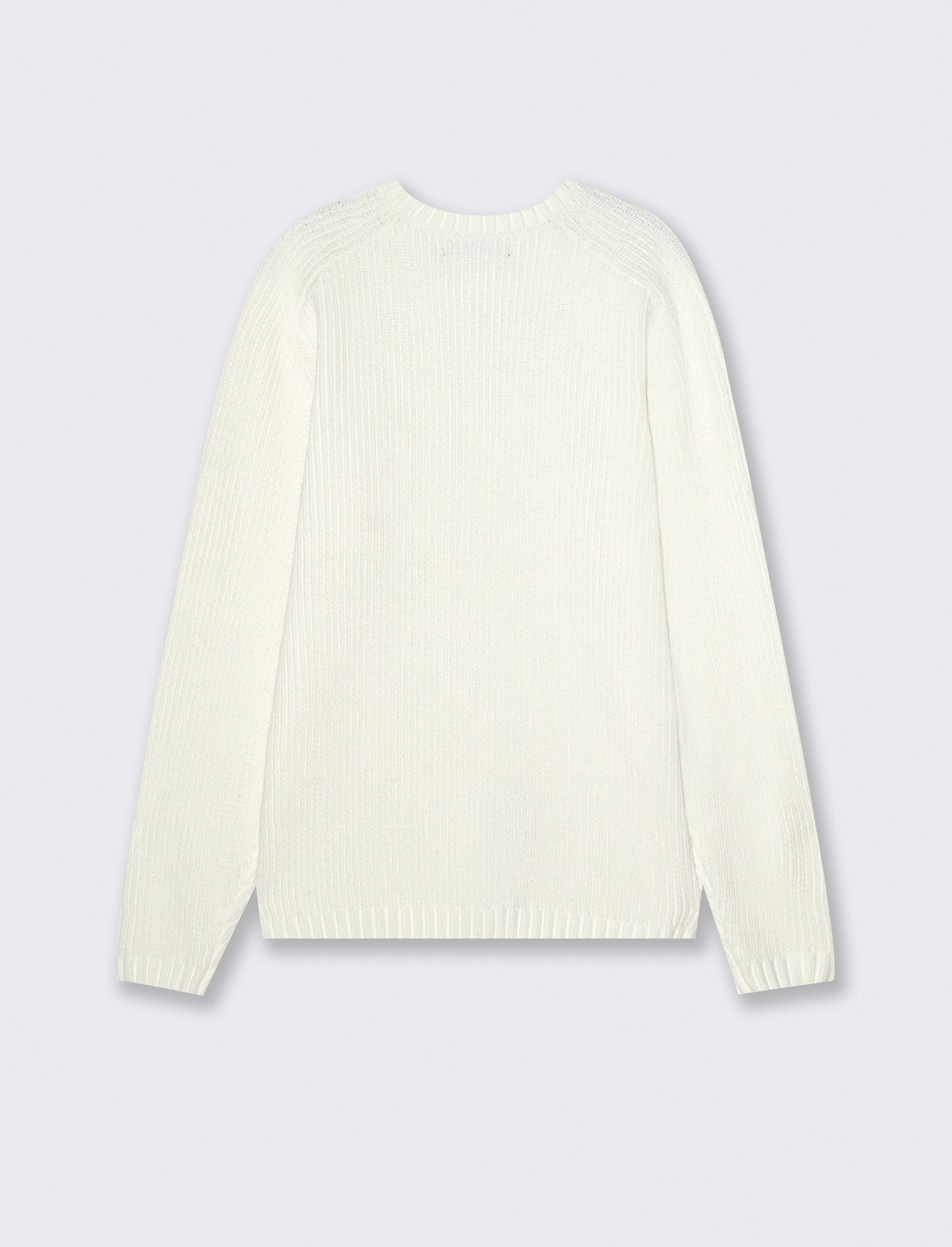 MAGLIA GIROCOLLO IN  CINIGLIA A COSTE - Bianco