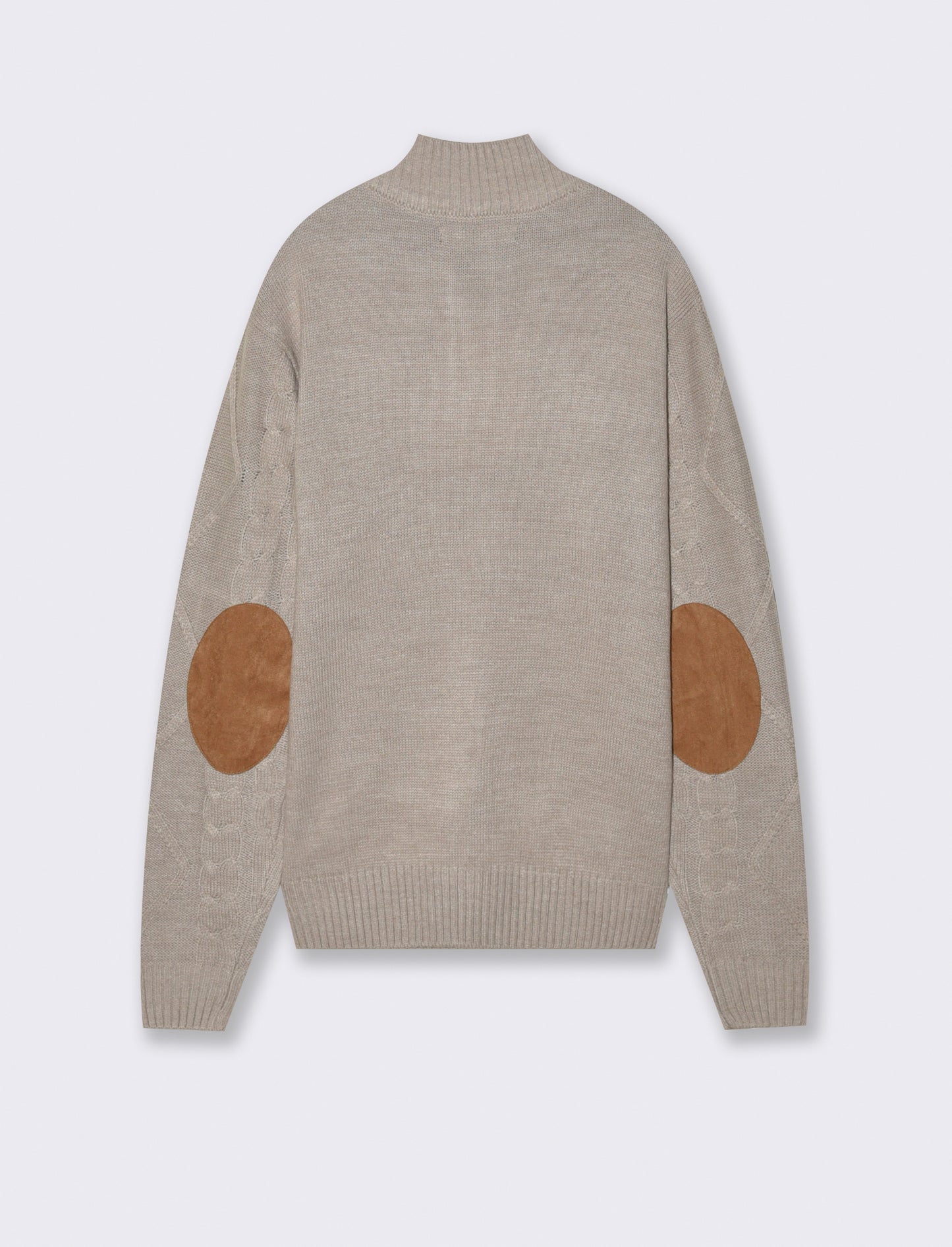 MAGLIA MEZZO COLLO A TRECCE - Beige