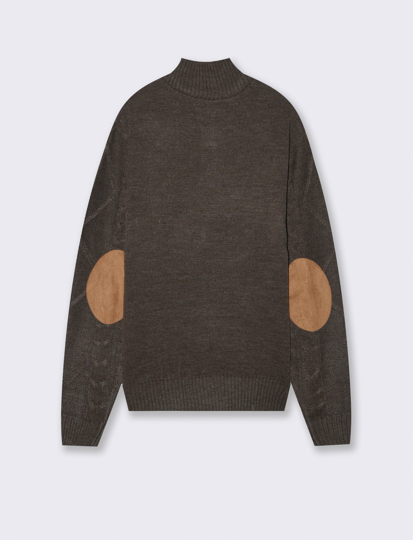 MAGLIA MEZZO COLLO A TRECCE - Moro