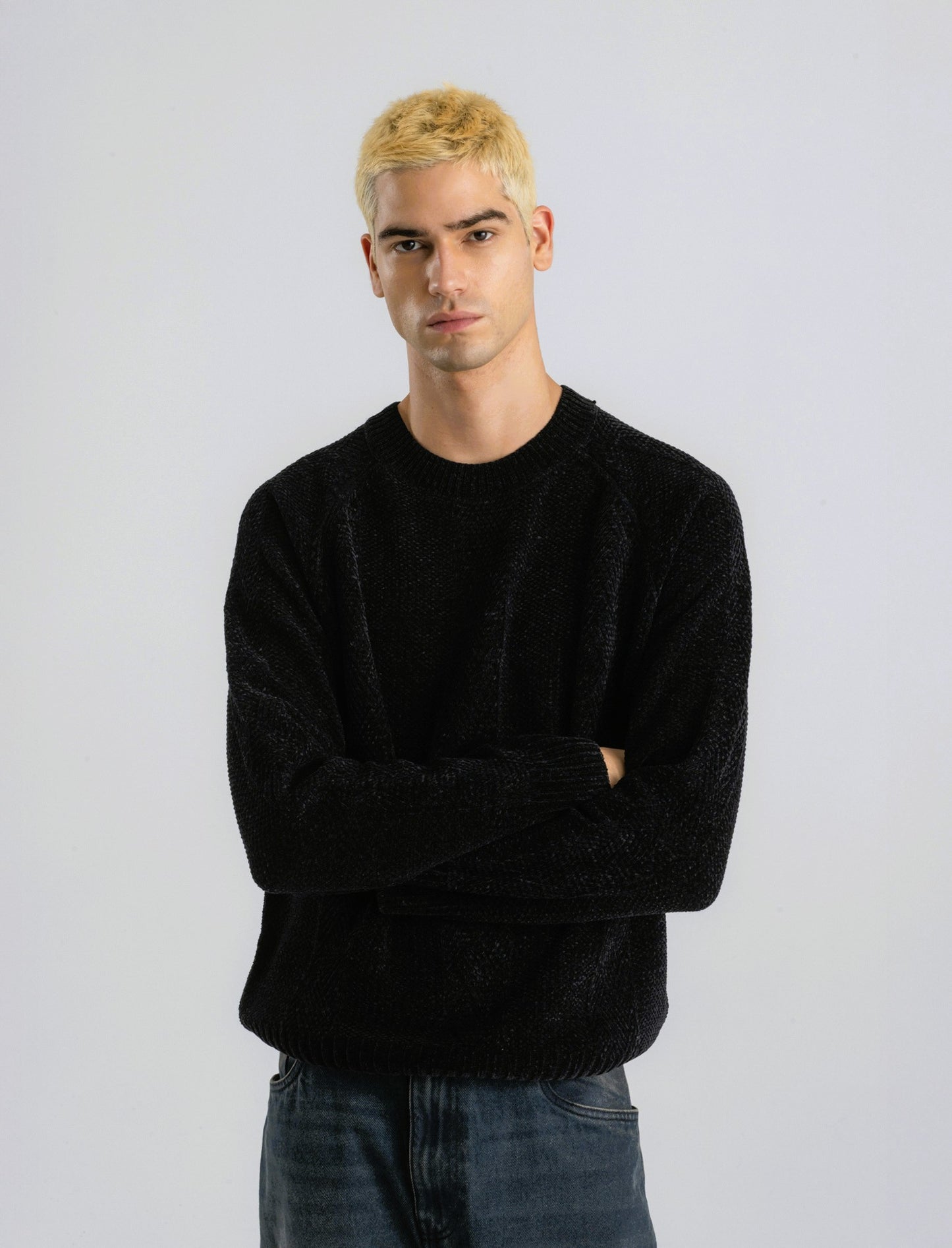 MAGLIA JACQUARD IN CINIGLIA - Nero