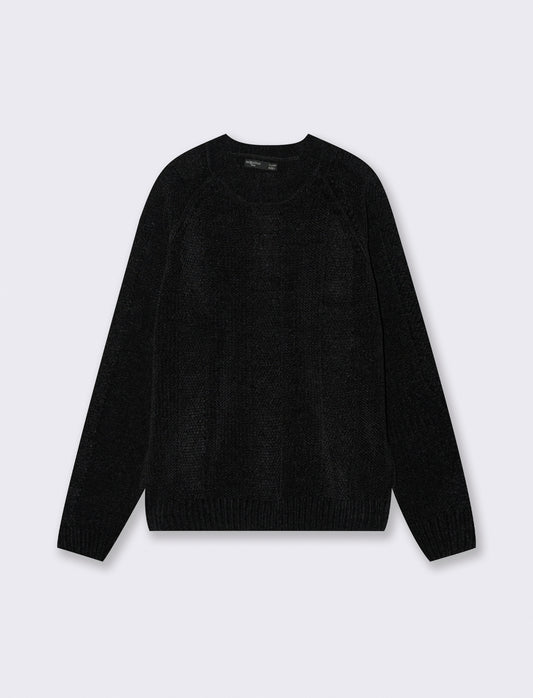 MAGLIA JACQUARD IN CINIGLIA - Nero