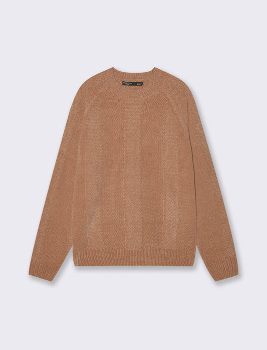MAGLIA JACQUARD IN CINIGLIA - Cammello