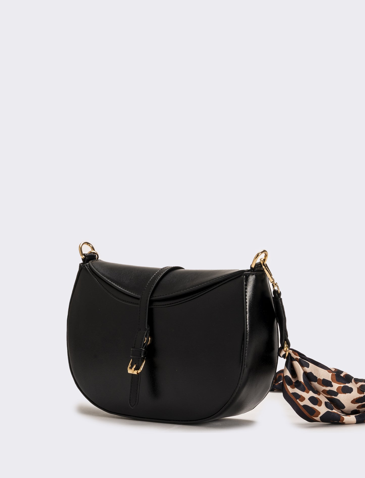 Tracolla donna con foulard varie stampe - Nero