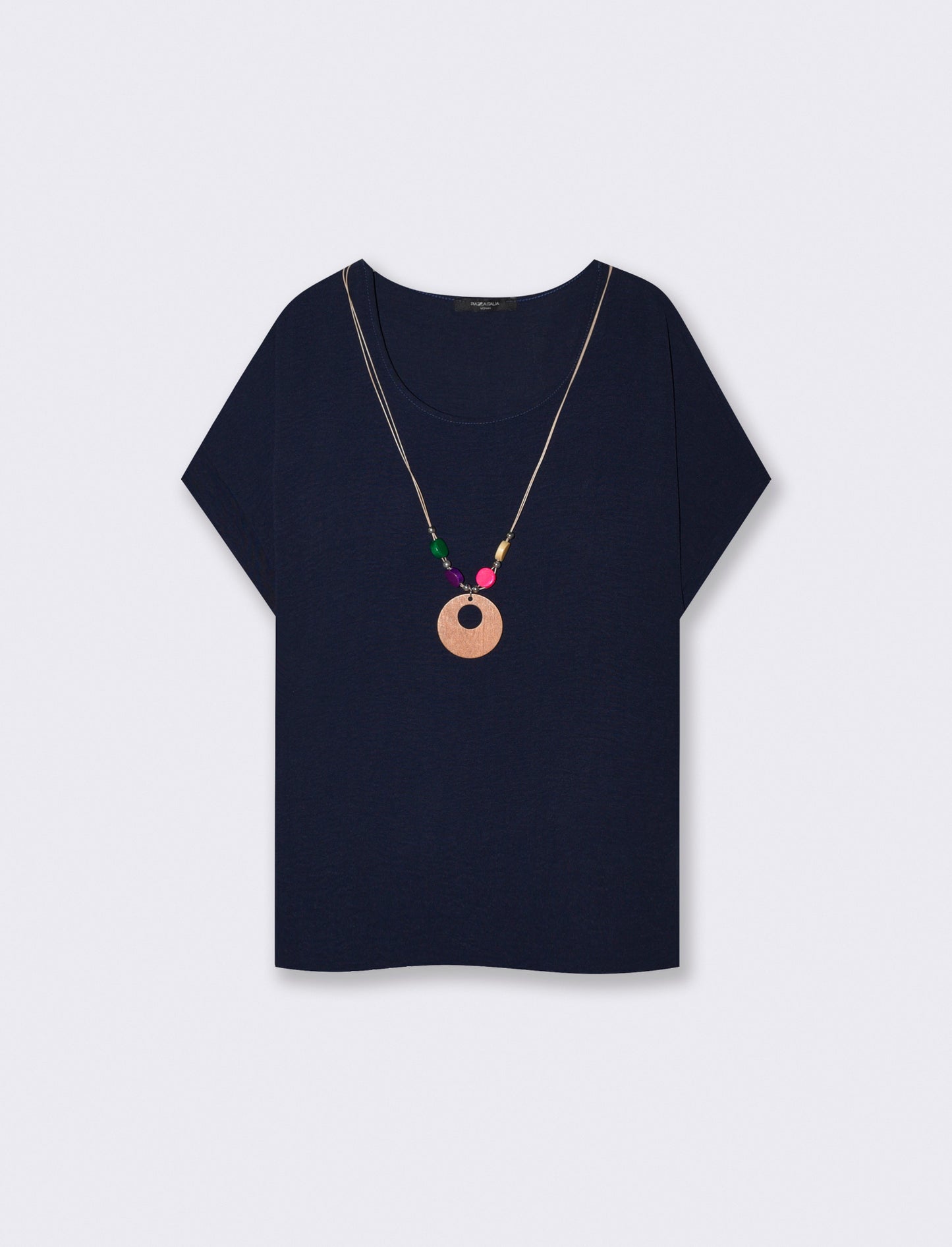 Round neck T-shirt with sleeves - Blue