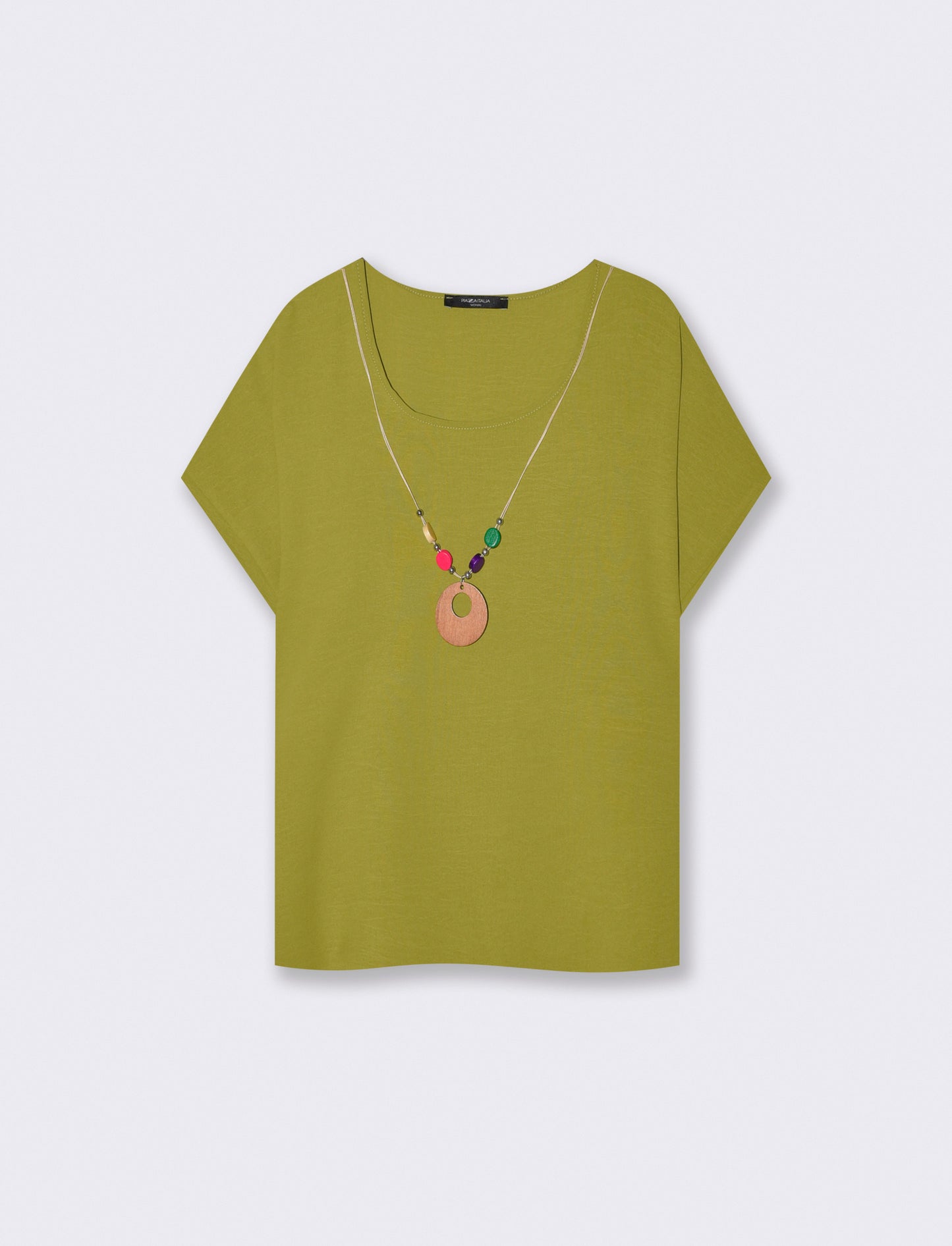 Round neck T-shirt with sleeves - Green