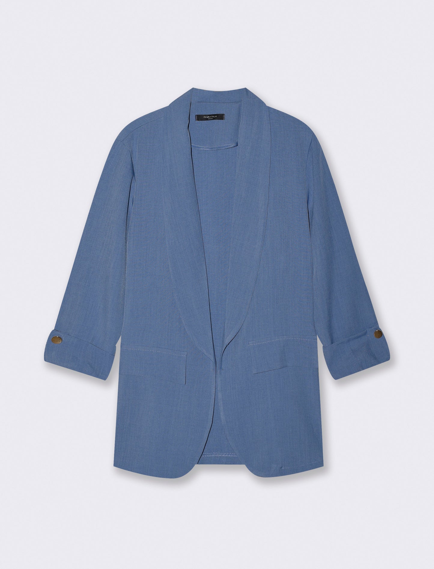 Giacca Manica Tre Quarti Senza Bottoni - Denim