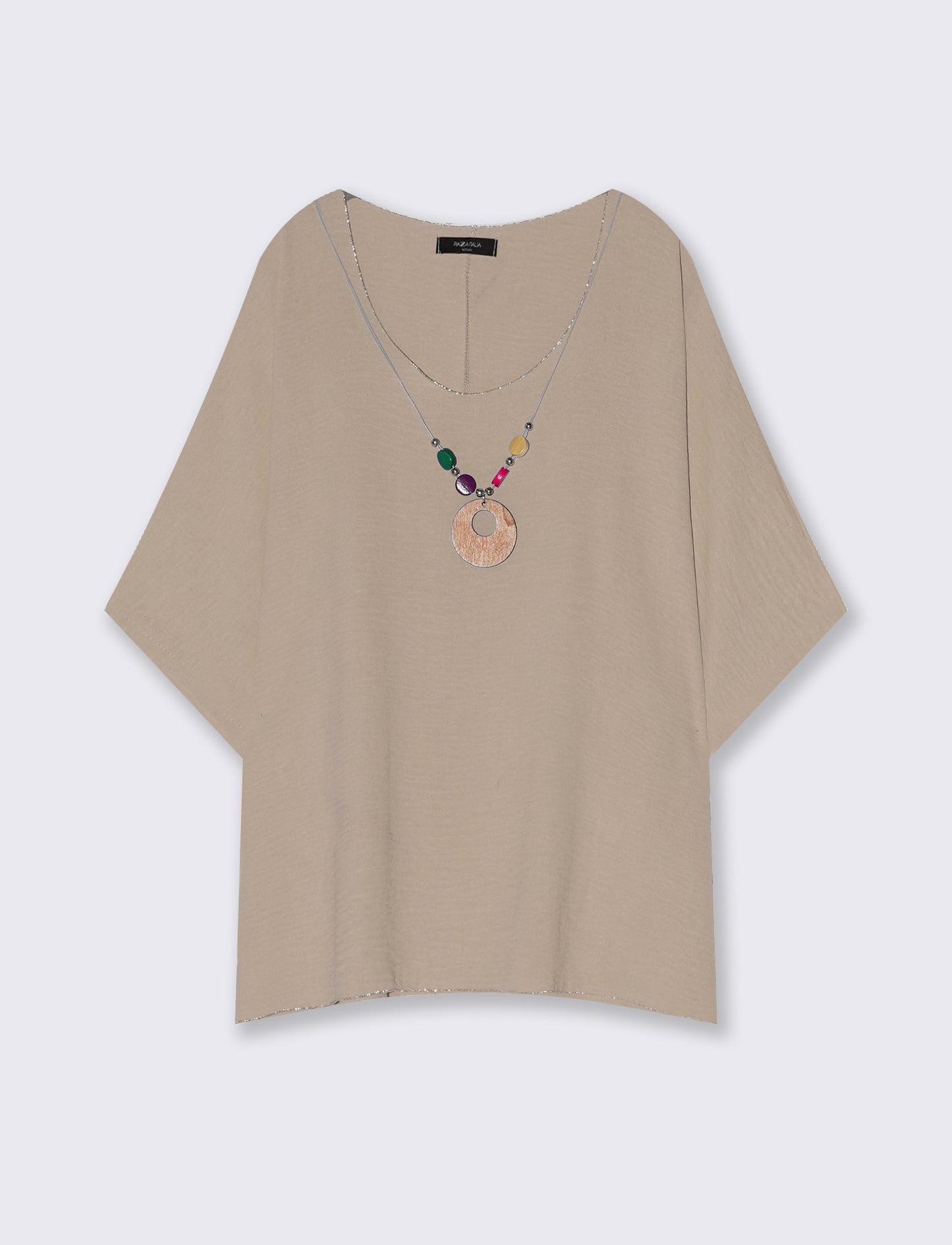 Blusa Vestibilità Ampia e Comoda - Grigio fango