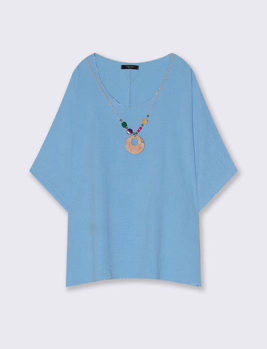 Blusa Vestibilità Ampia e Comoda - Celeste