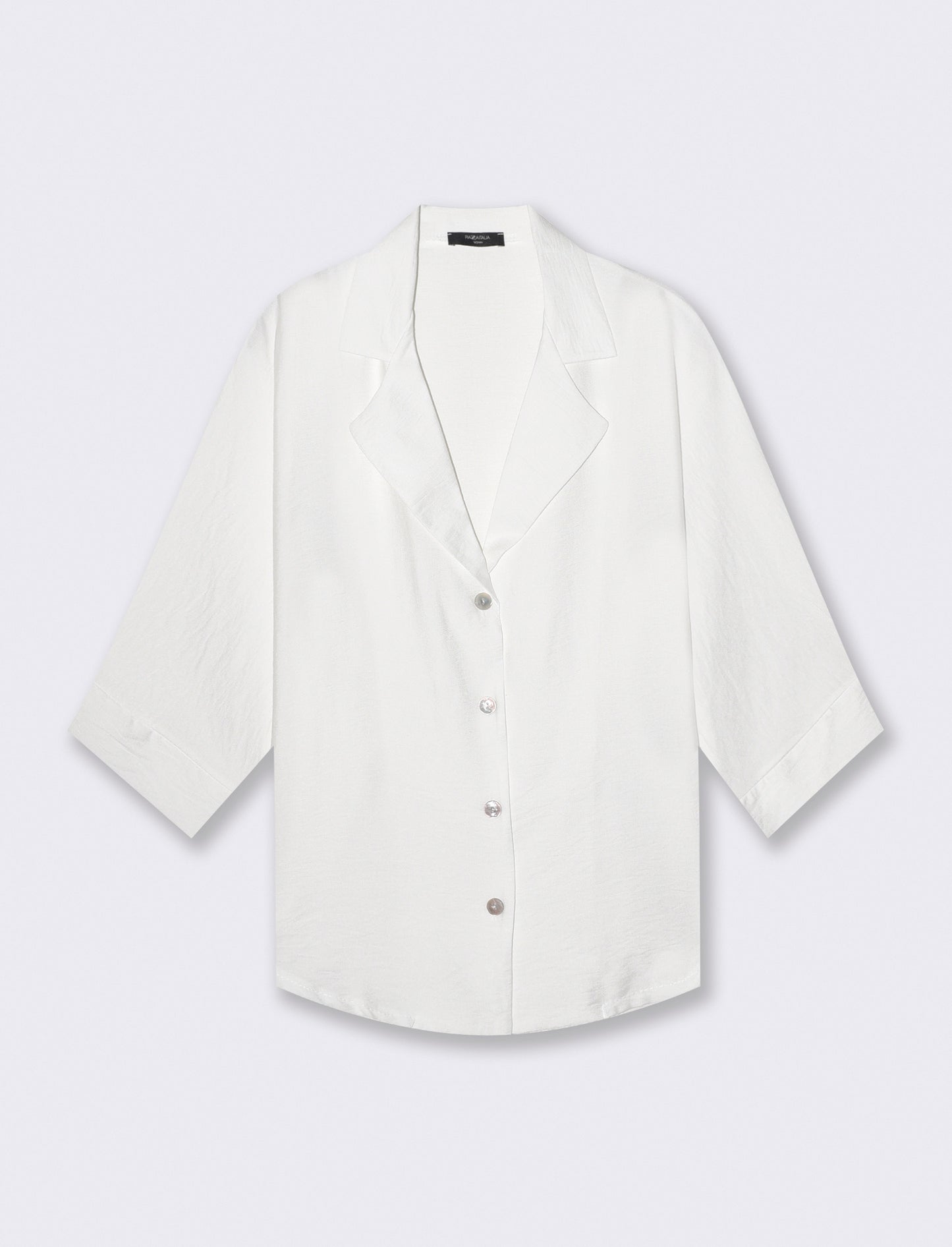 Camicia Manica Corto con Tasca - Bianco latte