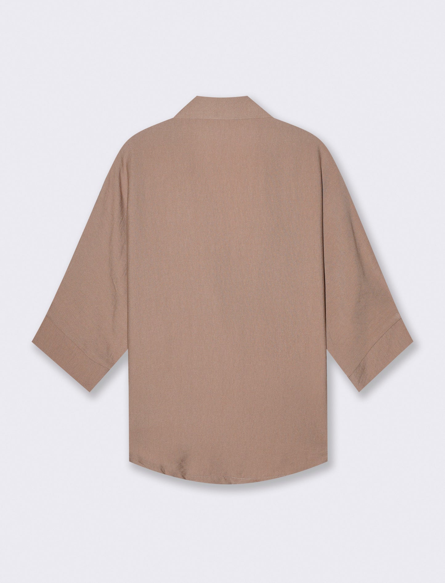 Camicia Manica Corto con Tasca - Grigio fango