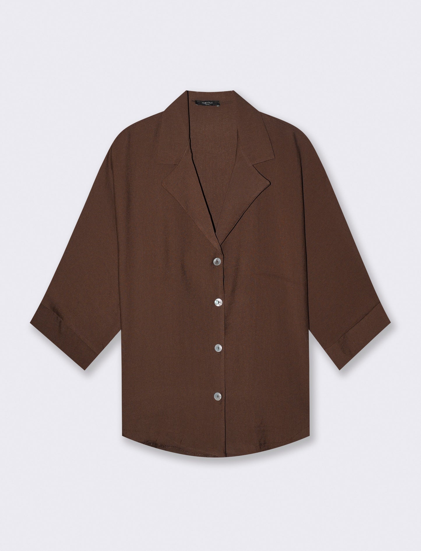 Camicia Manica Corto con Tasca - Moro