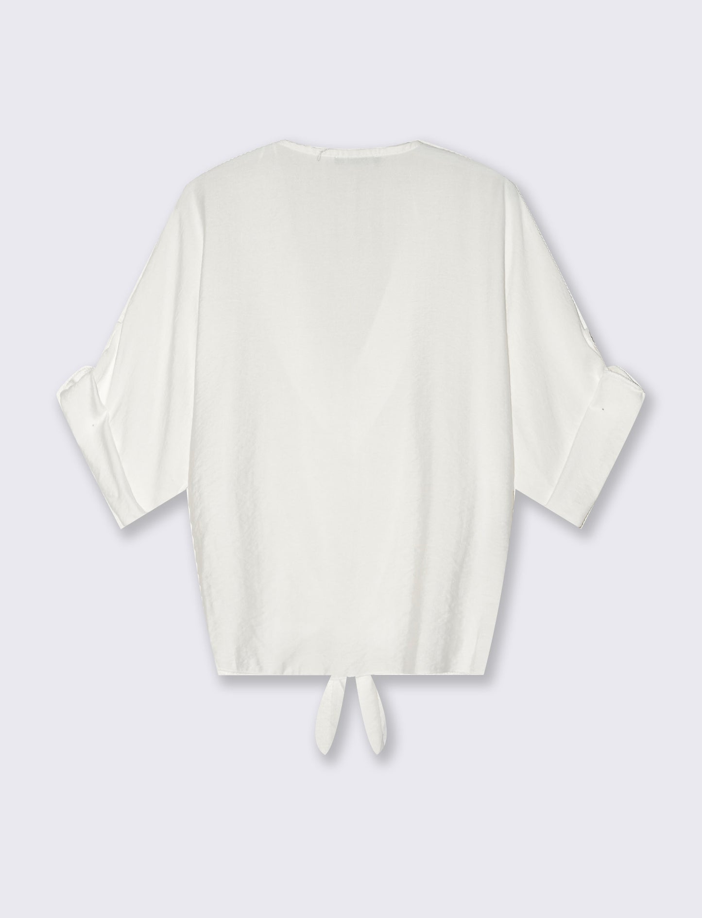 Camicia con fiocco sull'orlo - Bianco
