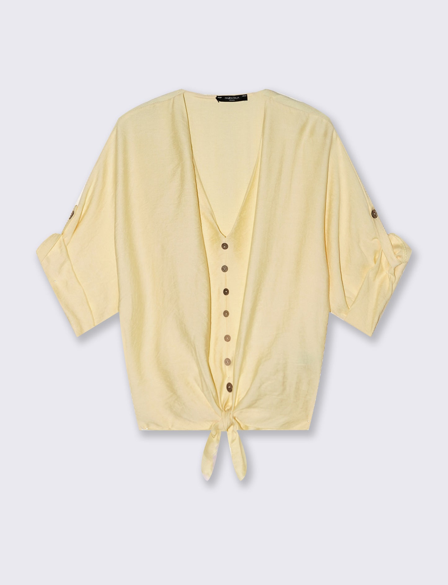 Camicia con fiocco sull'orlo - Giallo