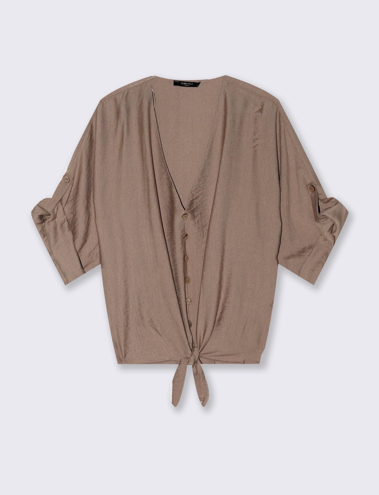 Shirt with bow on the hem - Grey
