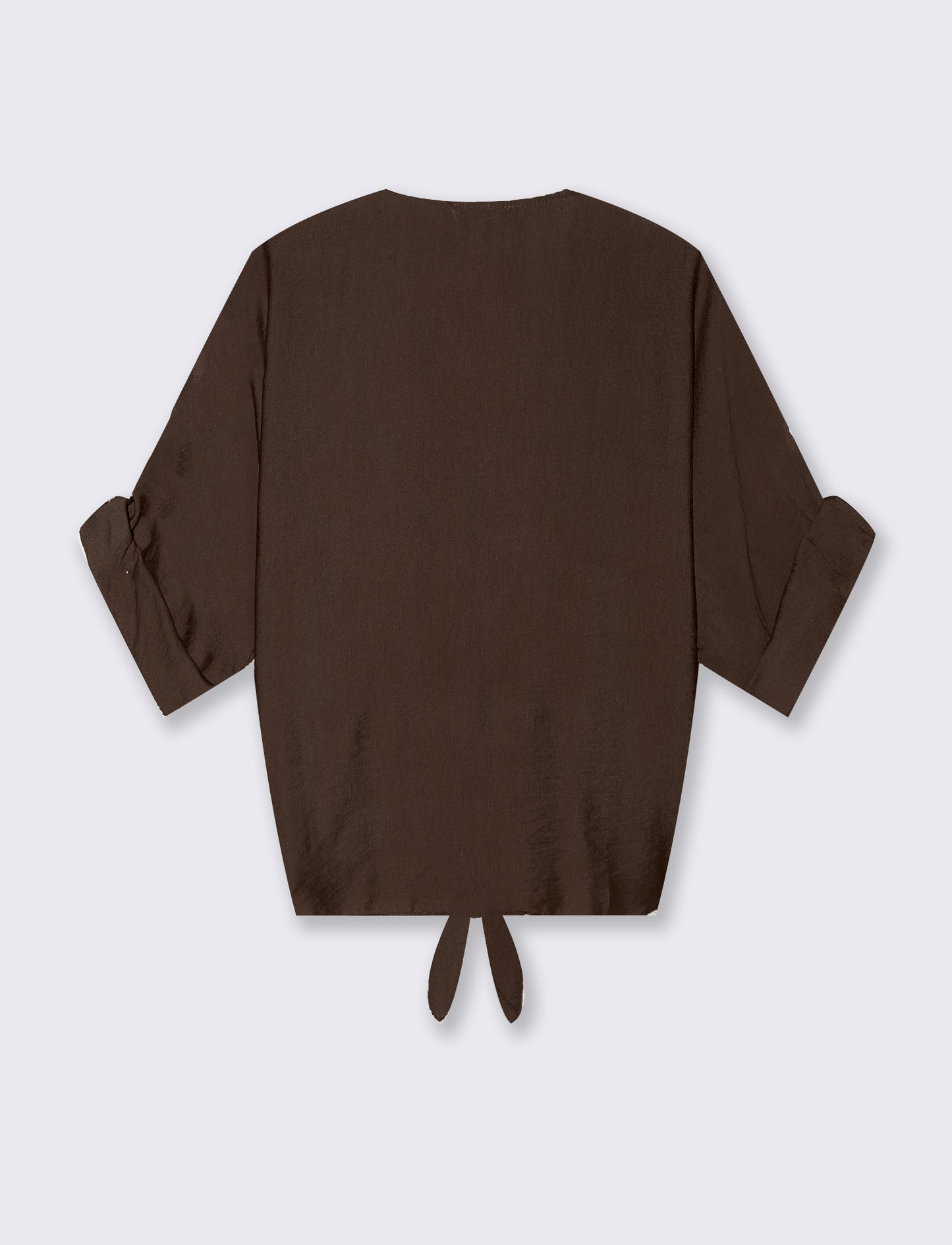 Shirt with bow on the hem - Brown