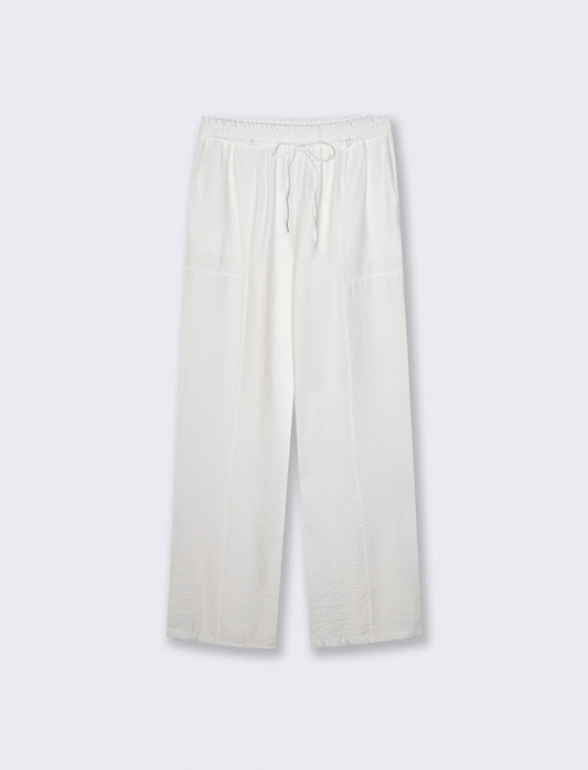 Pantaloni morbidi con coulisse in vita - Bianco