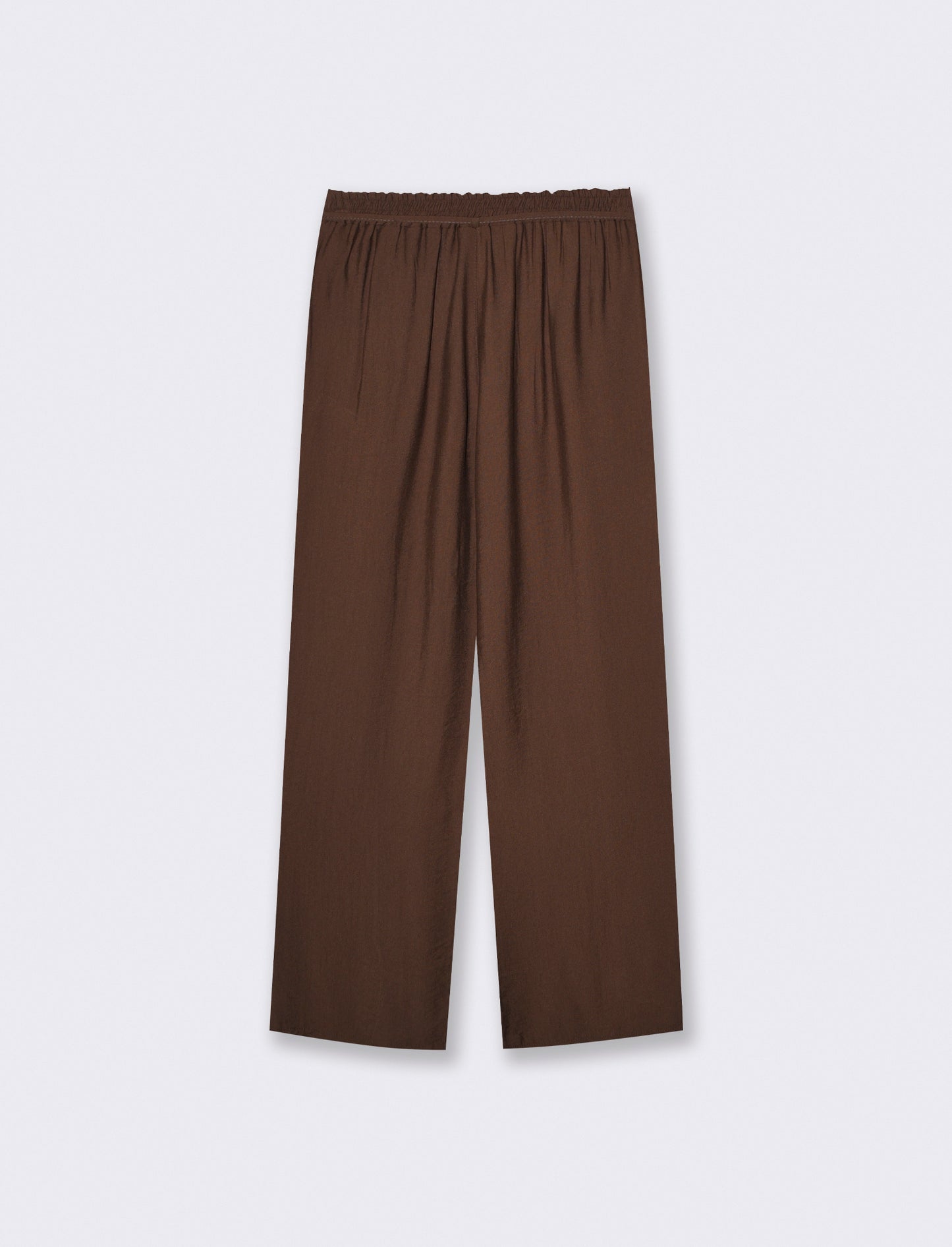 Pantaloni morbidi con coulisse in vita - Marrone tabacco