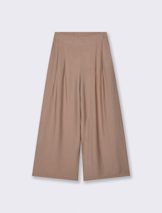 Pantaloni Morbidi con Vestibilità Ampia - Grigio fango