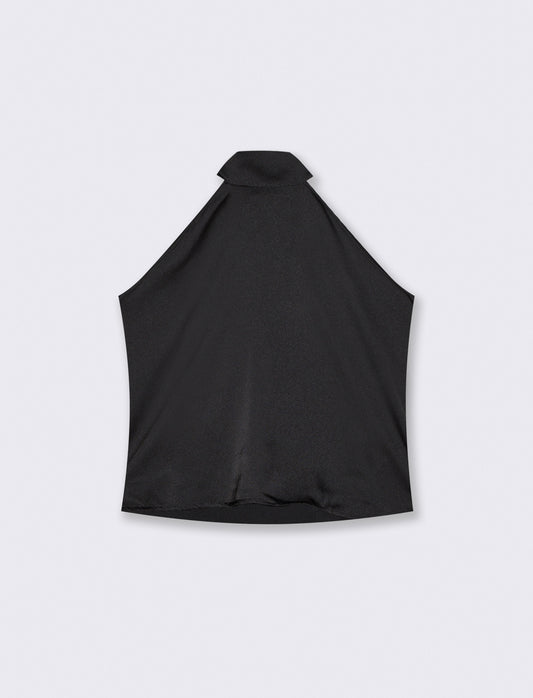 Top scollo all'americana morbido - Nero