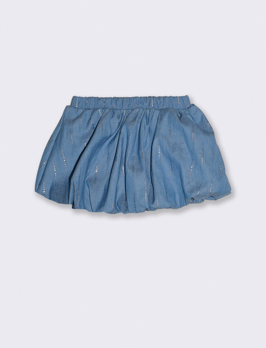 Gonna palloncino neonata leggera e fresca - Denim