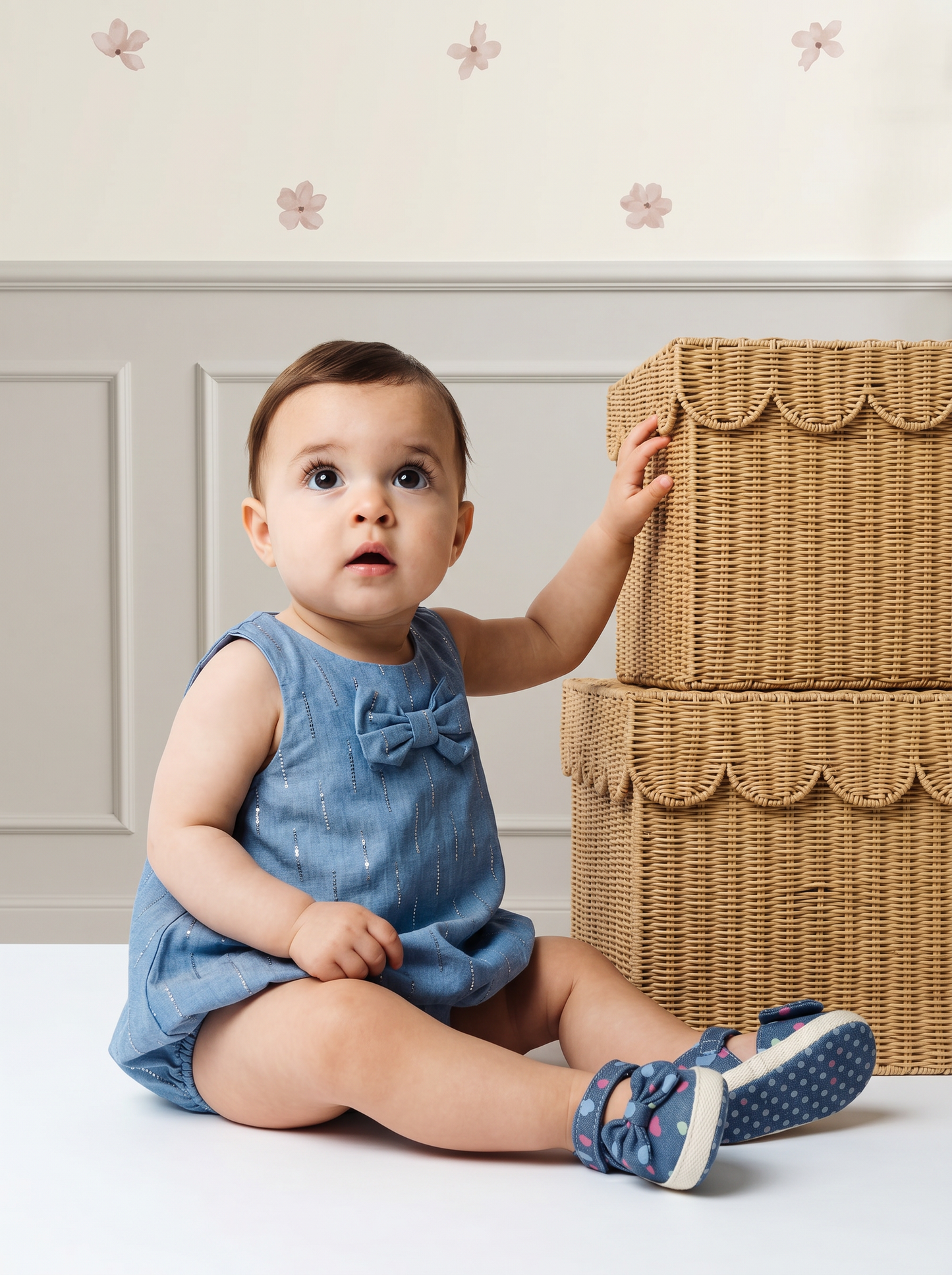 Abito a palloncino con fiocco - Denim
