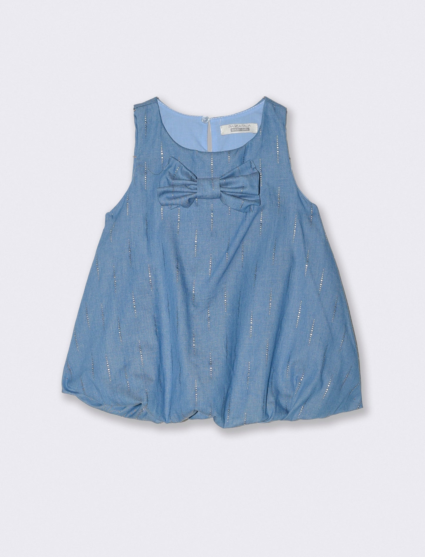Abito a palloncino con fiocco - Denim