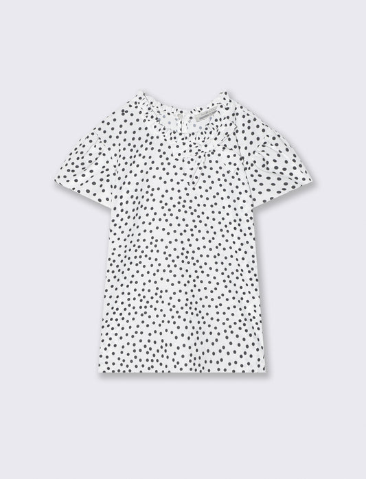 Camicia a pois con fiocco decorativo - Fantasia