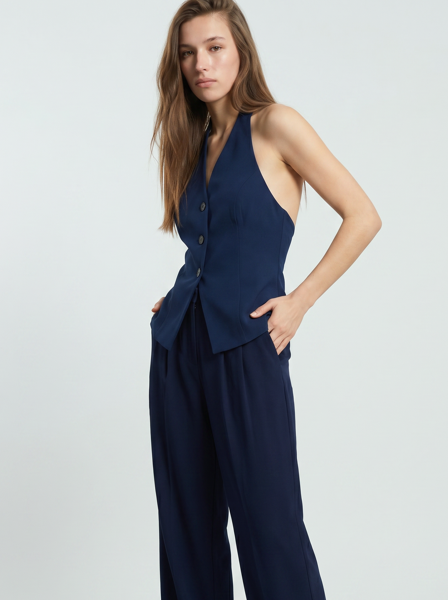 Backless Gilet - Blue