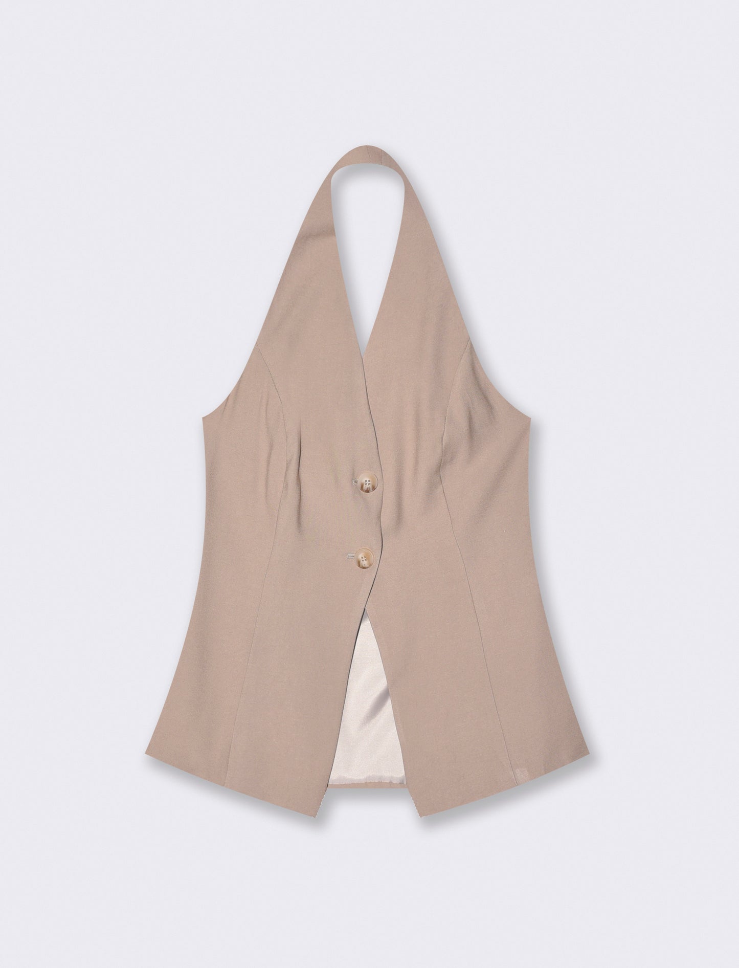 Gilet con scollo sulla schiena - Grigio fango