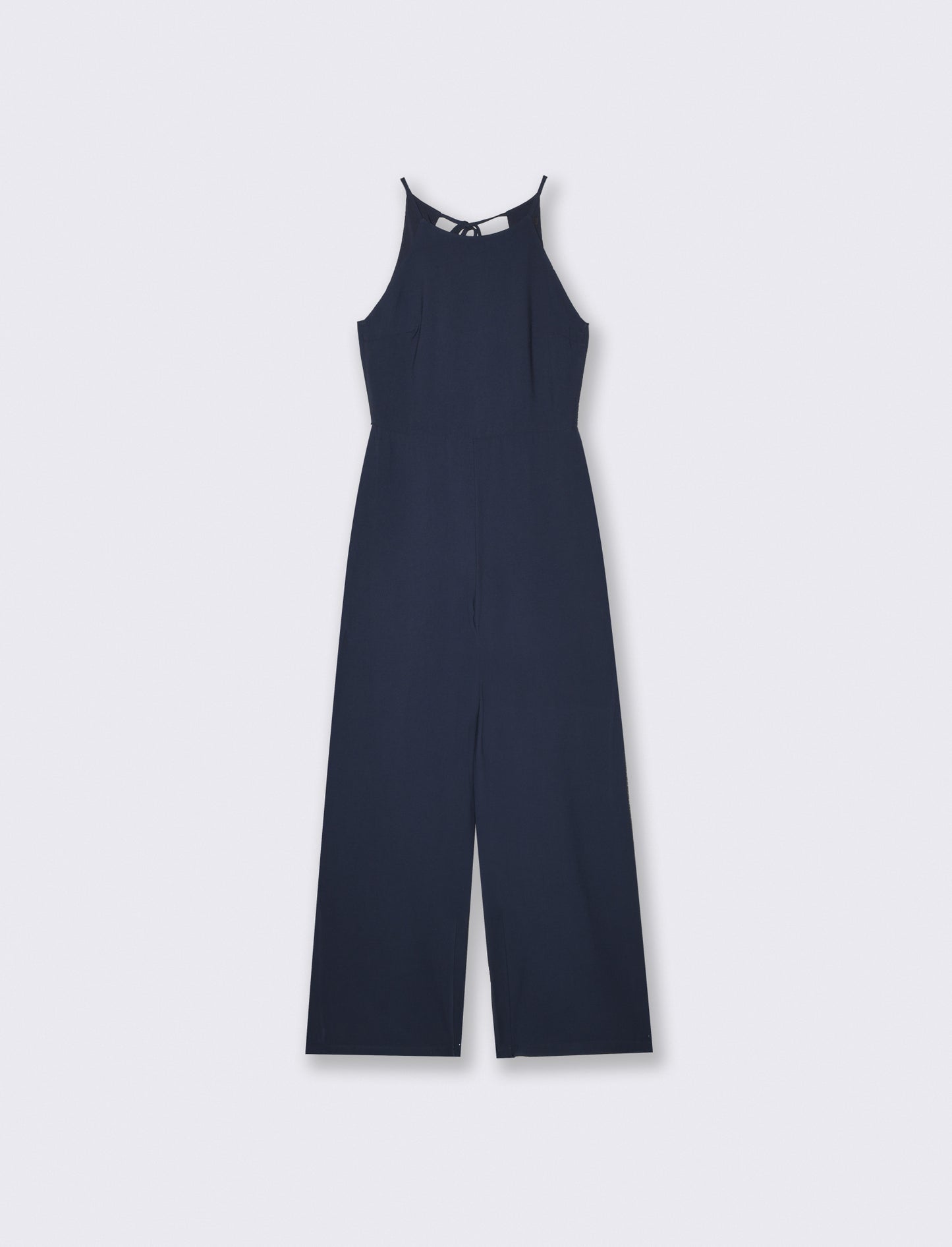 Full Jumpsuit with Thin Straps - Blue