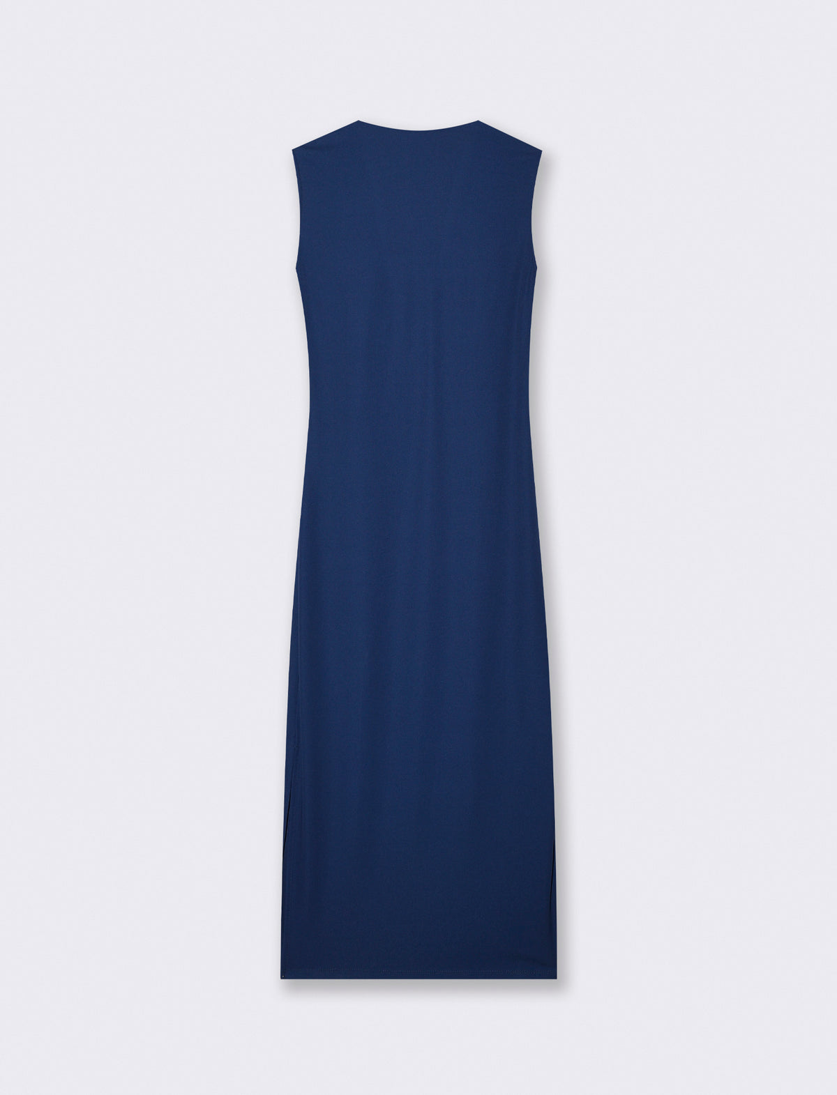 Abito Aderente Midi con Scollo a V - Blu