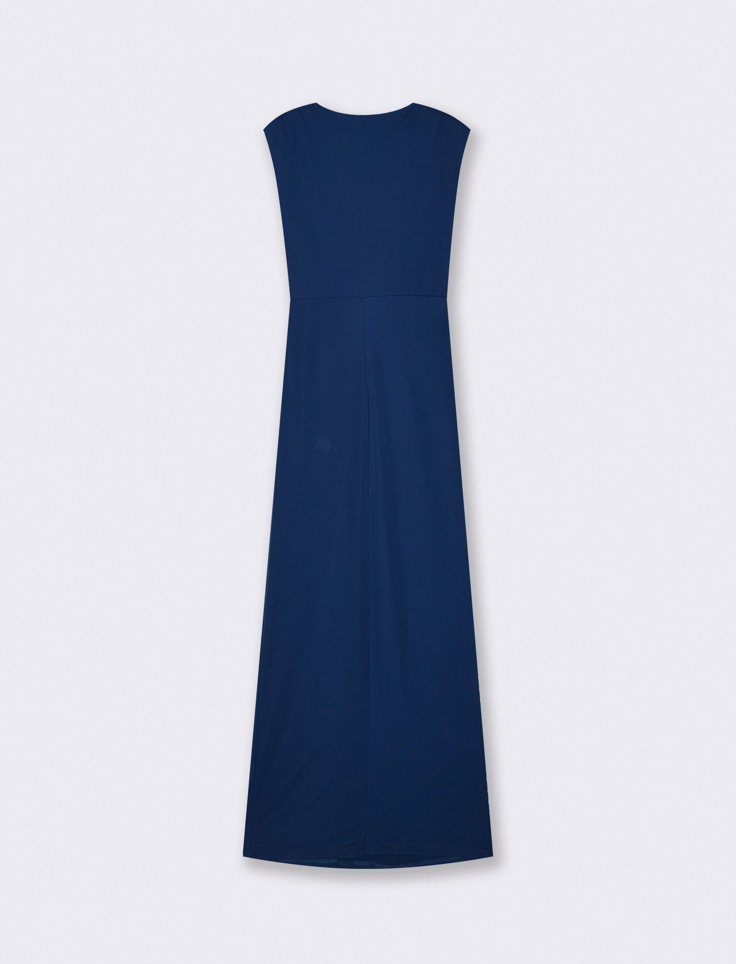 Long dress with straps and ruching - Blue