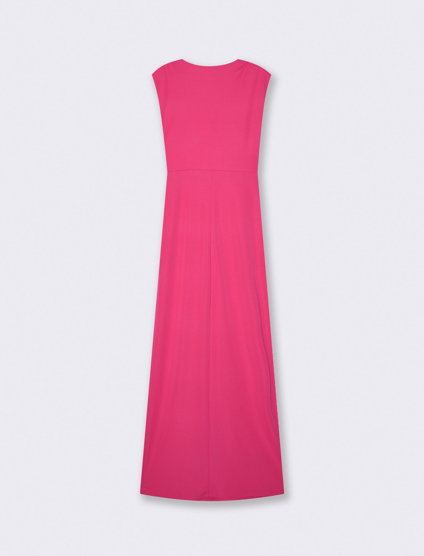 Long dress with straps and ruching - Fuxia
