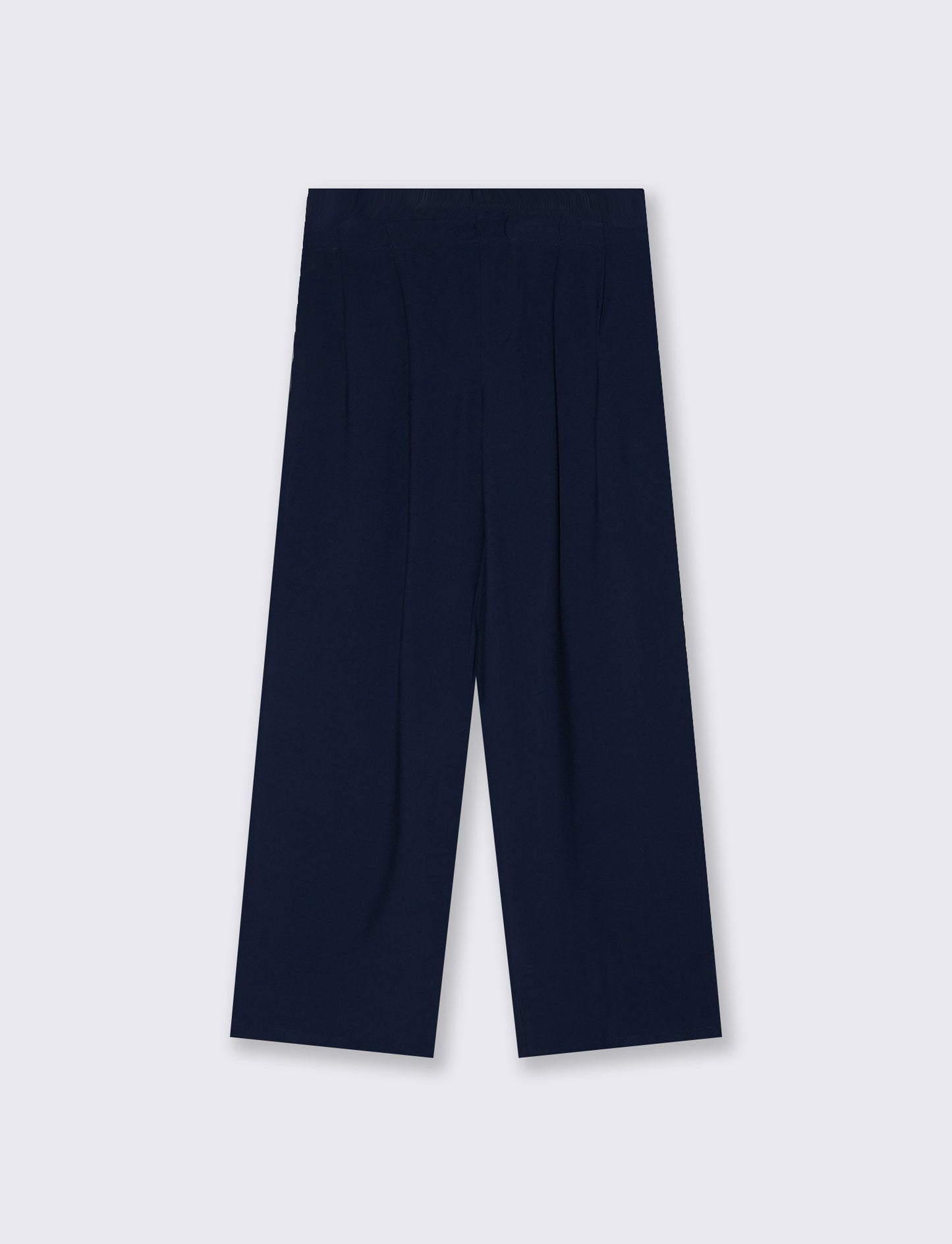 Straight Trousers with Pleats - Blue
