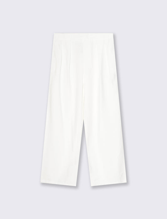 Pantalone Dritto con Pinces - Bianco