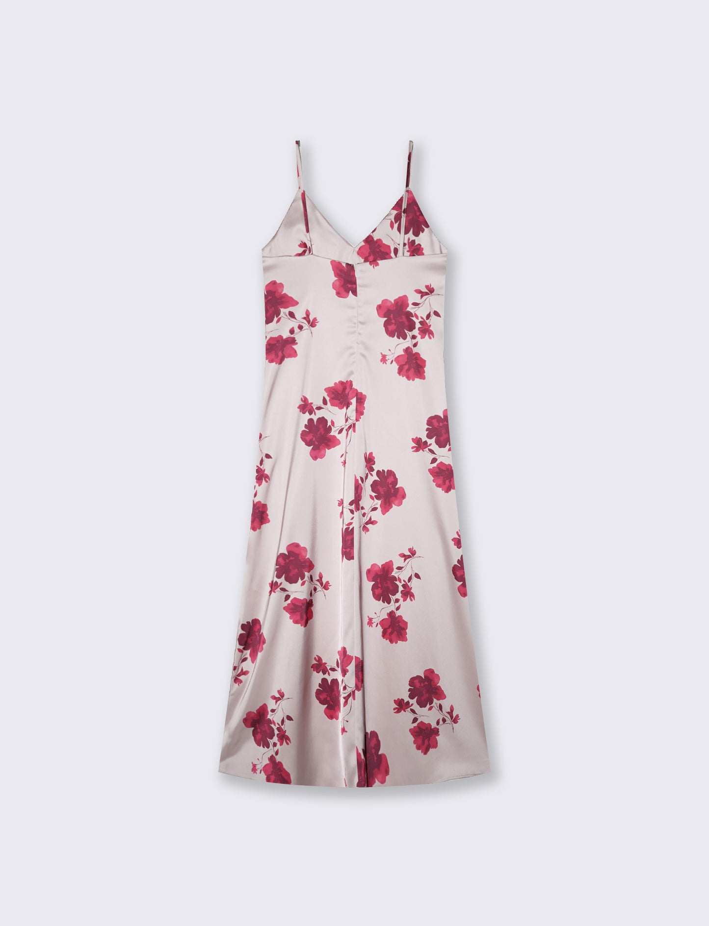 Long dress with print and thin straps - Pink