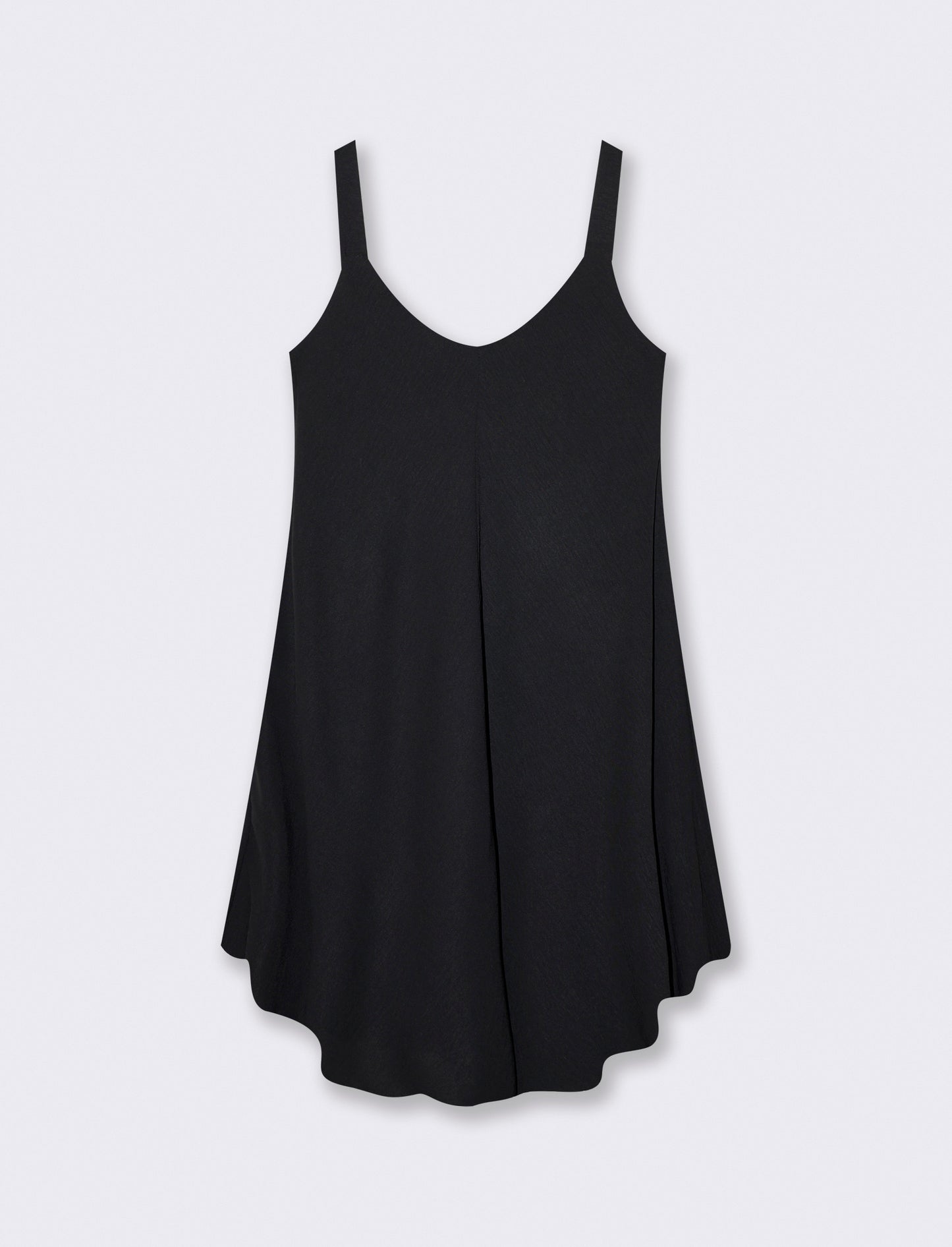 Midi Dress with Decorative Straps and Soft Fabric - Black