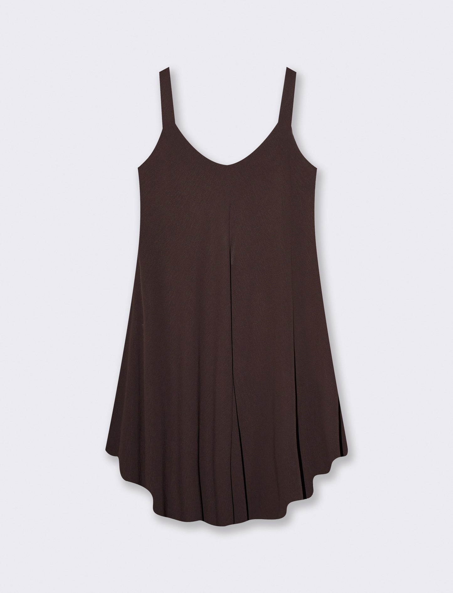 Midi Dress with Decorative Straps and Soft Fabric - Brown