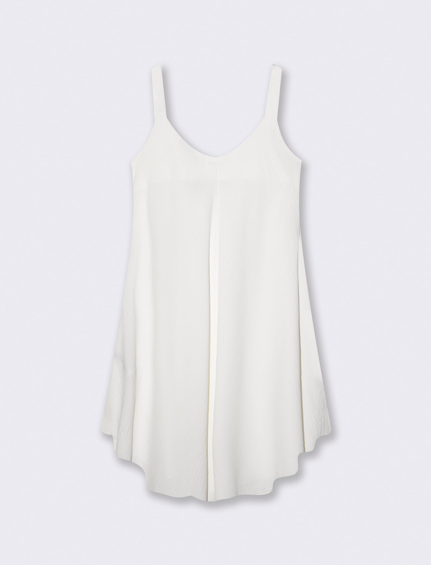 Abito Midi con Bretelle Decorate e Morbido - Bianco