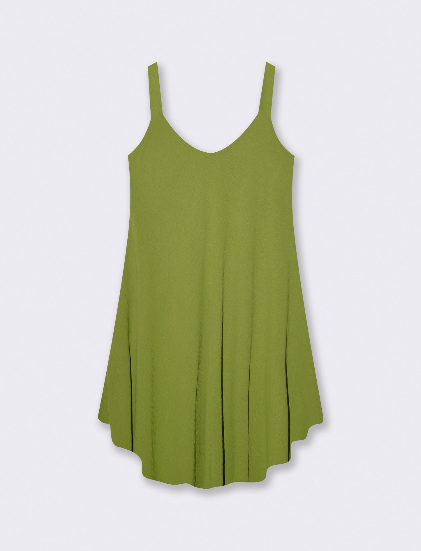 Abito Midi con Bretelle Decorate e Morbido - Verde pistacchio