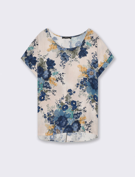 Maglia Fantasia con Manica T - Blu