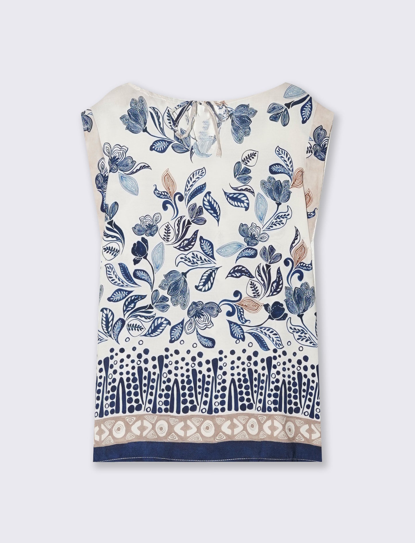Patterned T-Shirt with Short Sleeves - White