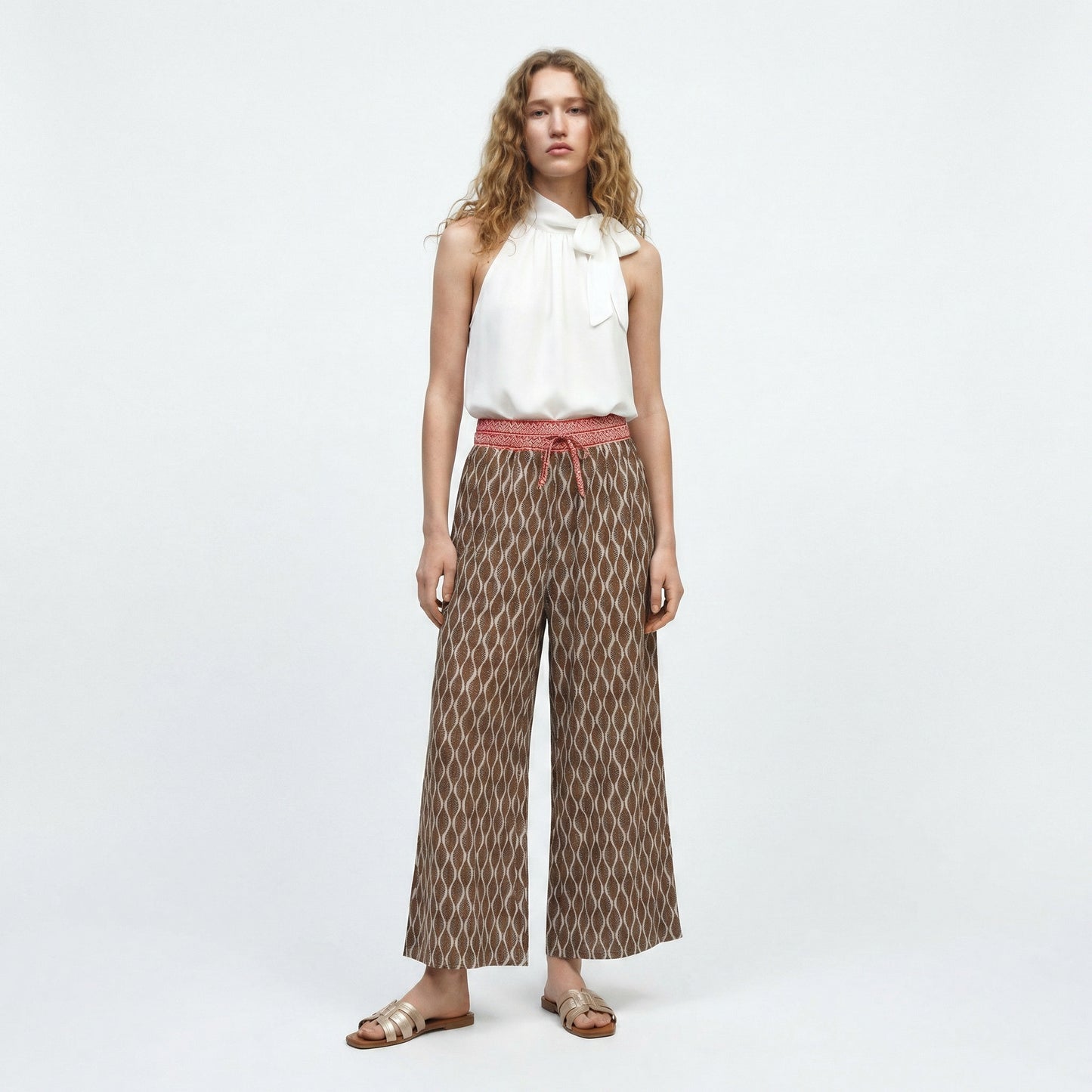 Pantaloni Pinocchietto con Stampa - Moro