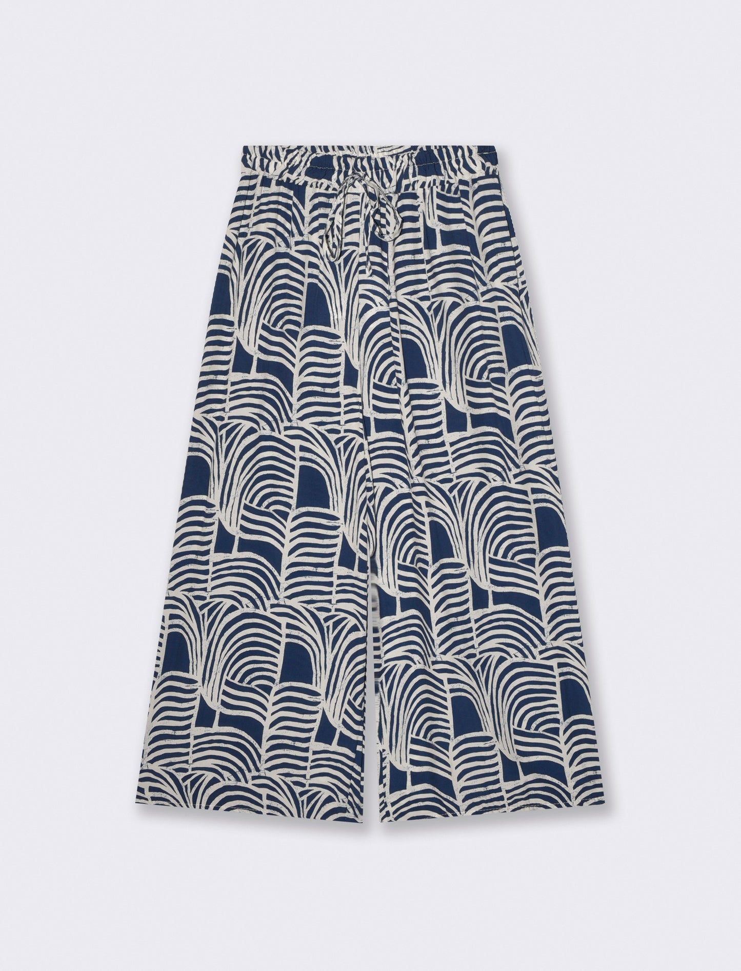 Drawstring Pants with Print - Blue