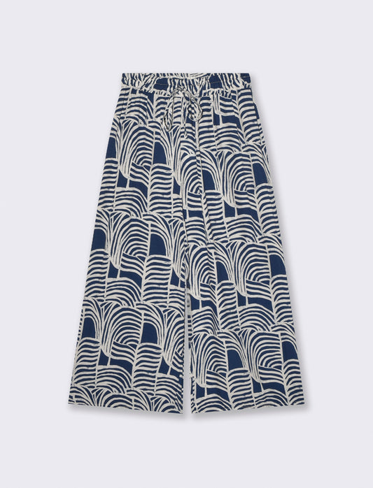 Pantaloni con Coulisse e Stampa - Blu