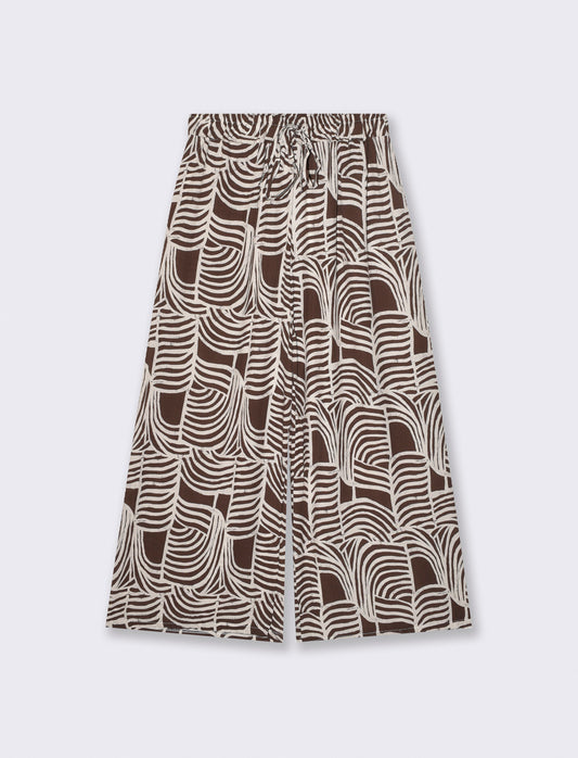 Pantaloni con Coulisse e Stampa - Moro
