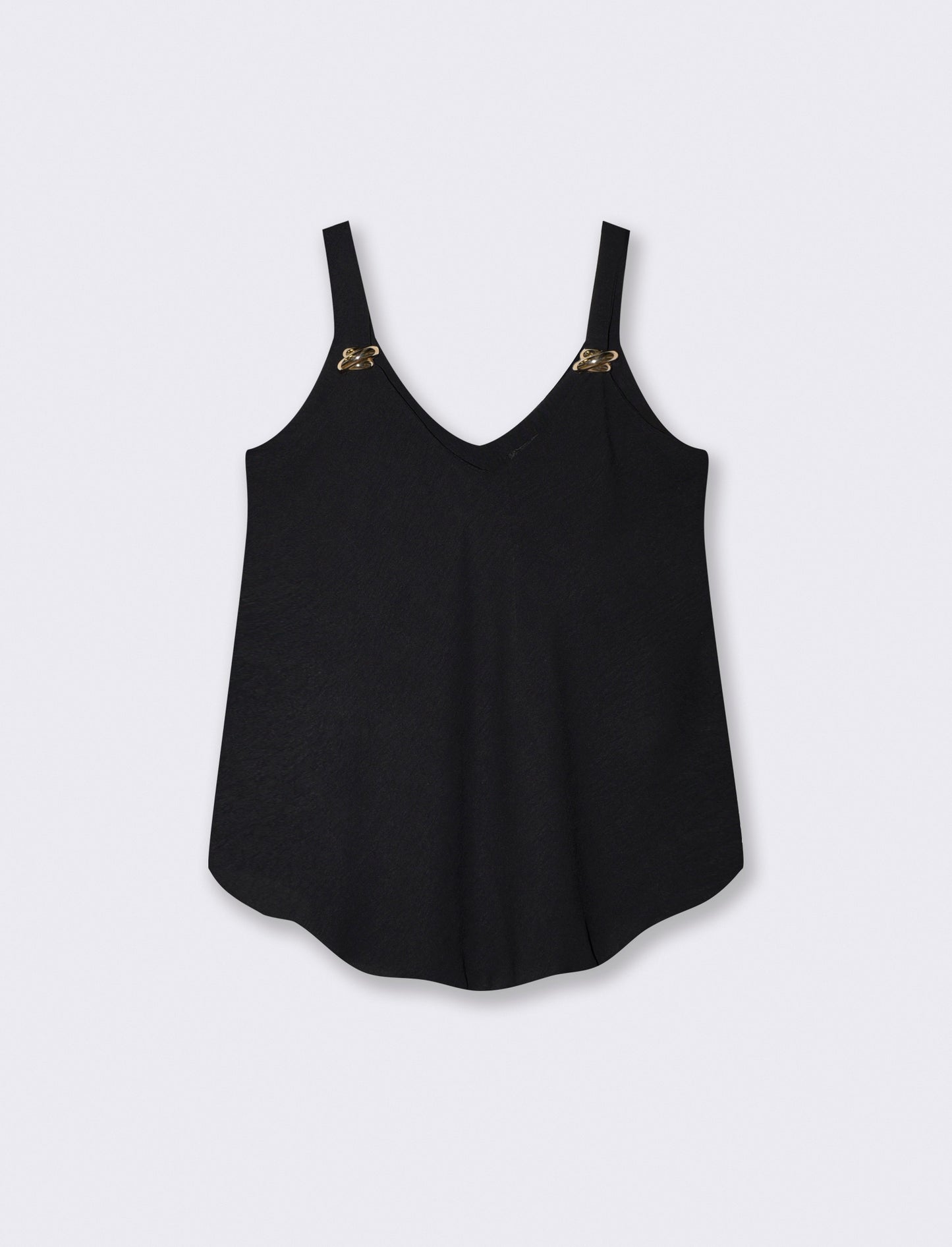 Short dress with appliqués on the straps - Black