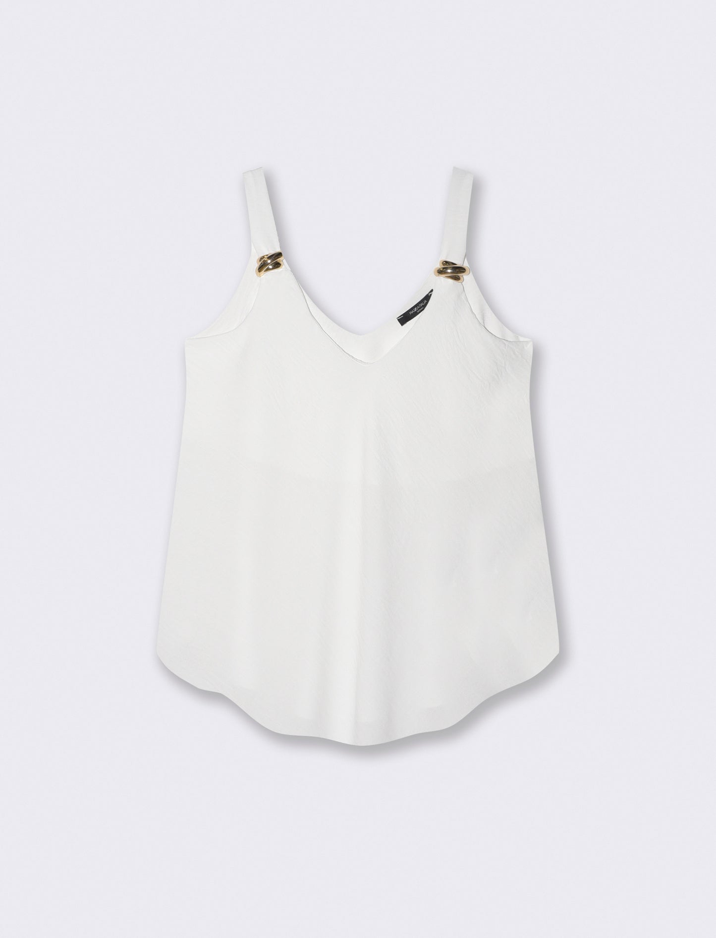 Short dress with appliqués on the straps - White